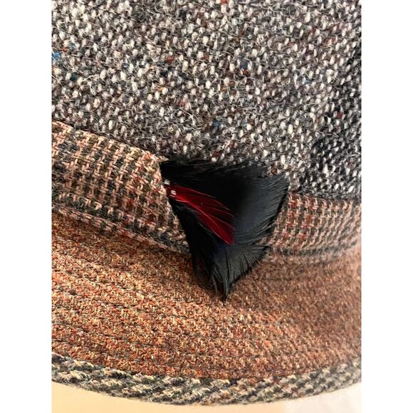 Jonathan Richard Ireland Patchwork Wool Fedora Hat Size 7 1/4 (M/58cm) - Picture 3 of 11